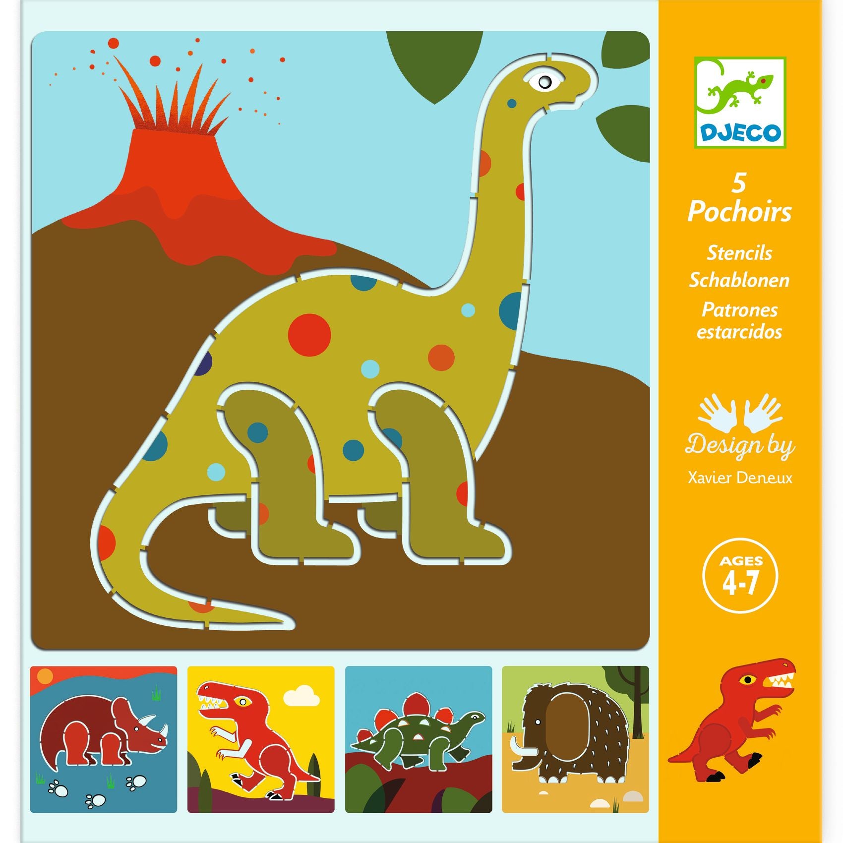 Djeco Djeco - Stencils - Dinosaurs - Pearls & Swines