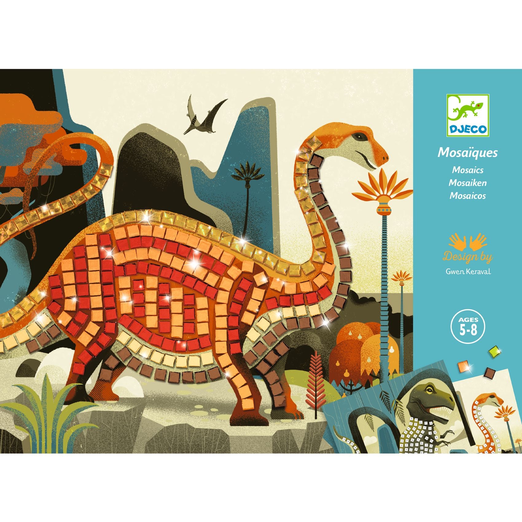 Djeco Djeco Mosaics - Dinosaurs - Pearls & Swines