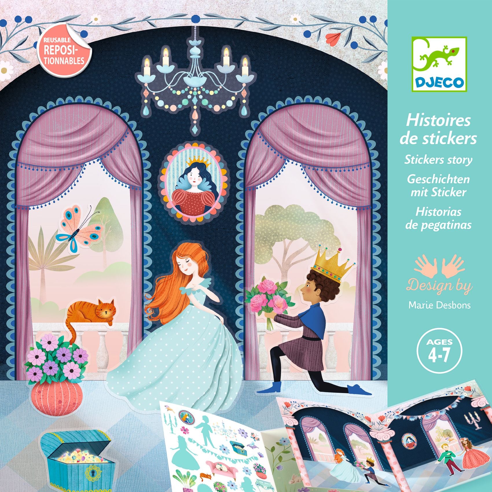 Djeco Djeco Sticker Story - Life in the Castle - Pearls & Swines