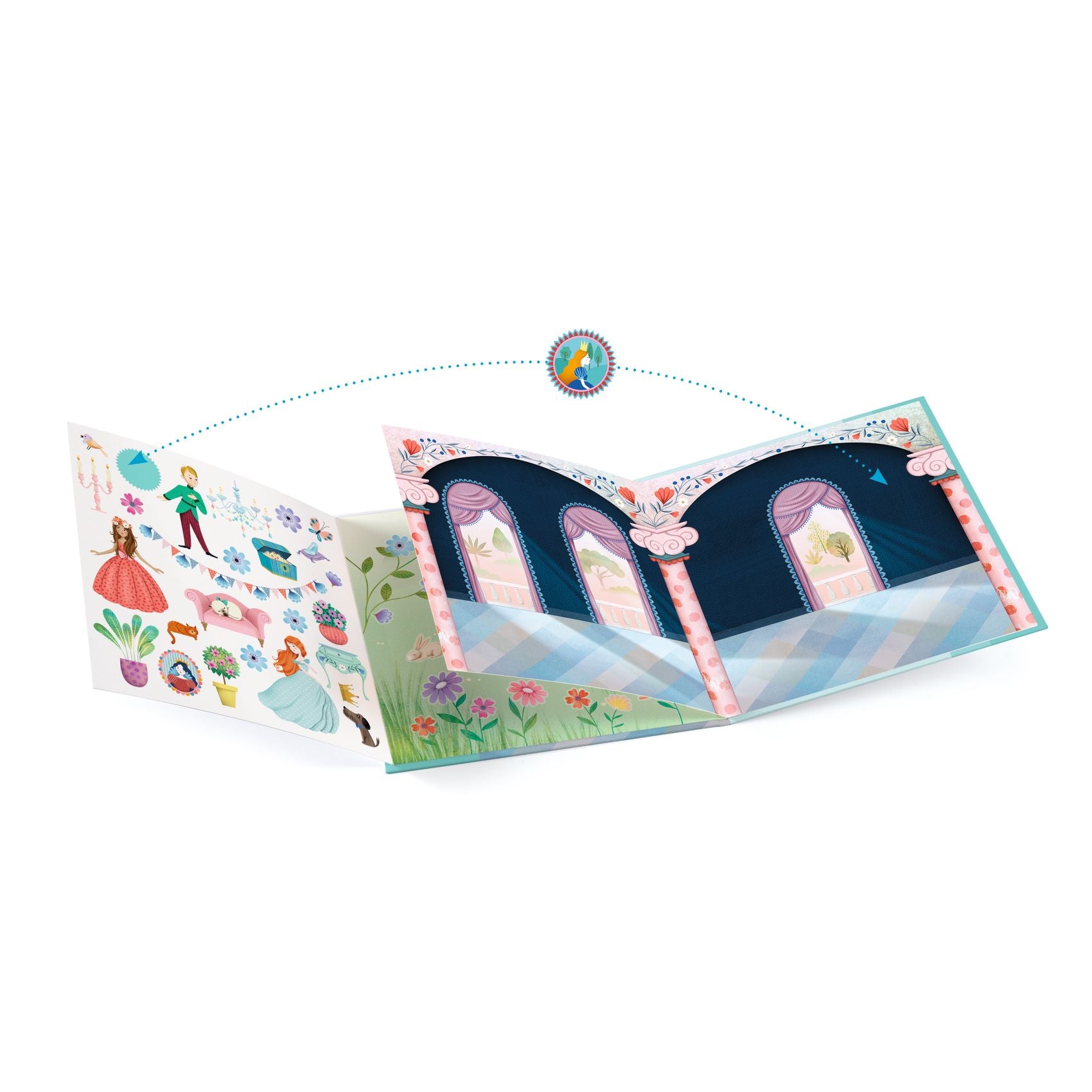 Djeco Djeco Sticker Story - Life in the Castle - Pearls & Swines