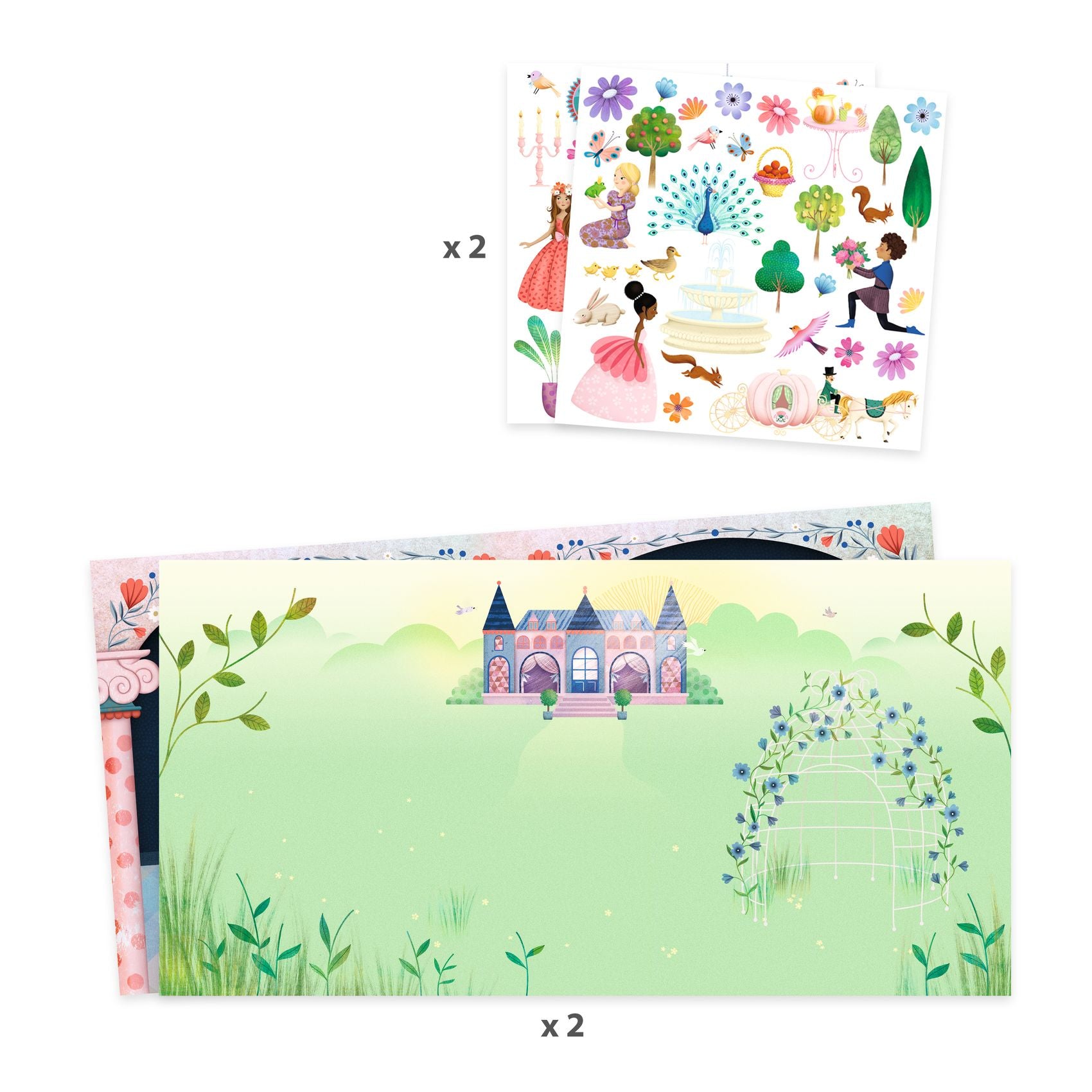 Djeco Djeco Sticker Story - Life in the Castle - Pearls & Swines