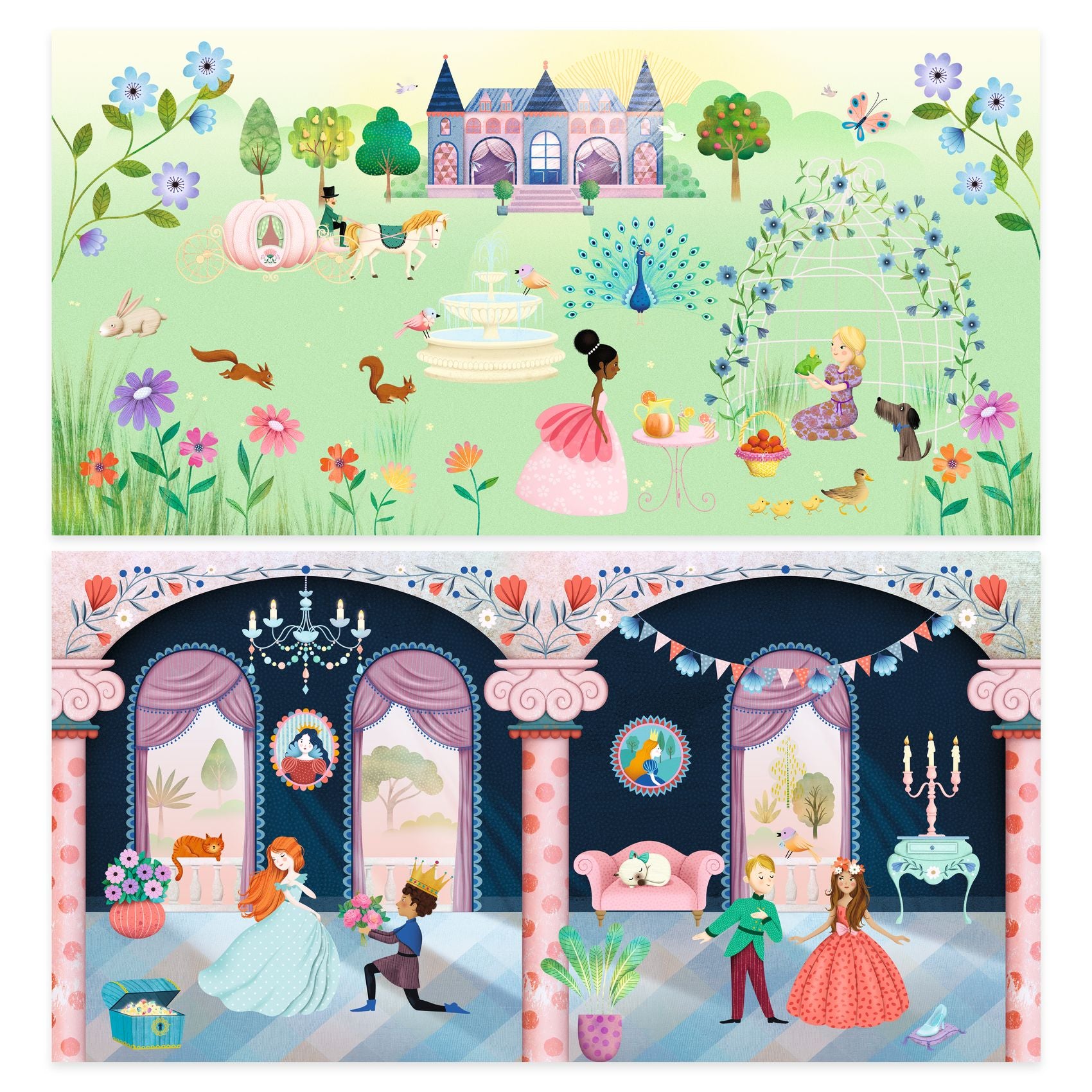 Djeco Djeco Sticker Story - Life in the Castle - Pearls & Swines