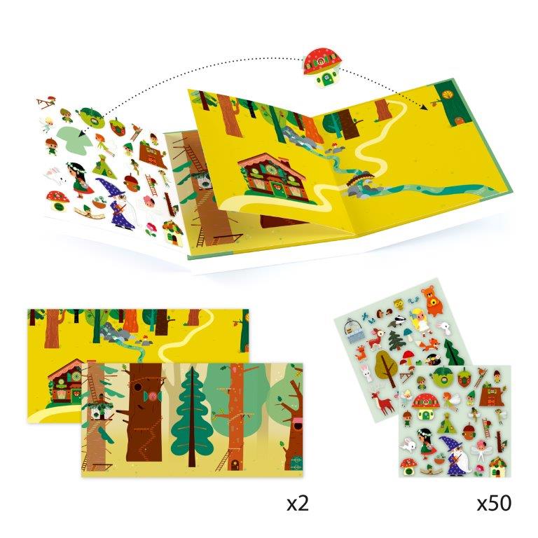 Djeco Djeco Sticker Story - The Magical Forest - Pearls & Swines