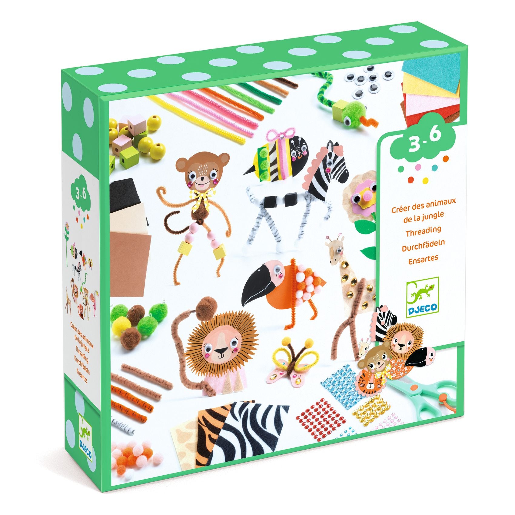 Djeco Djeco Jungle Animal Creation Box - Pearls & Swines