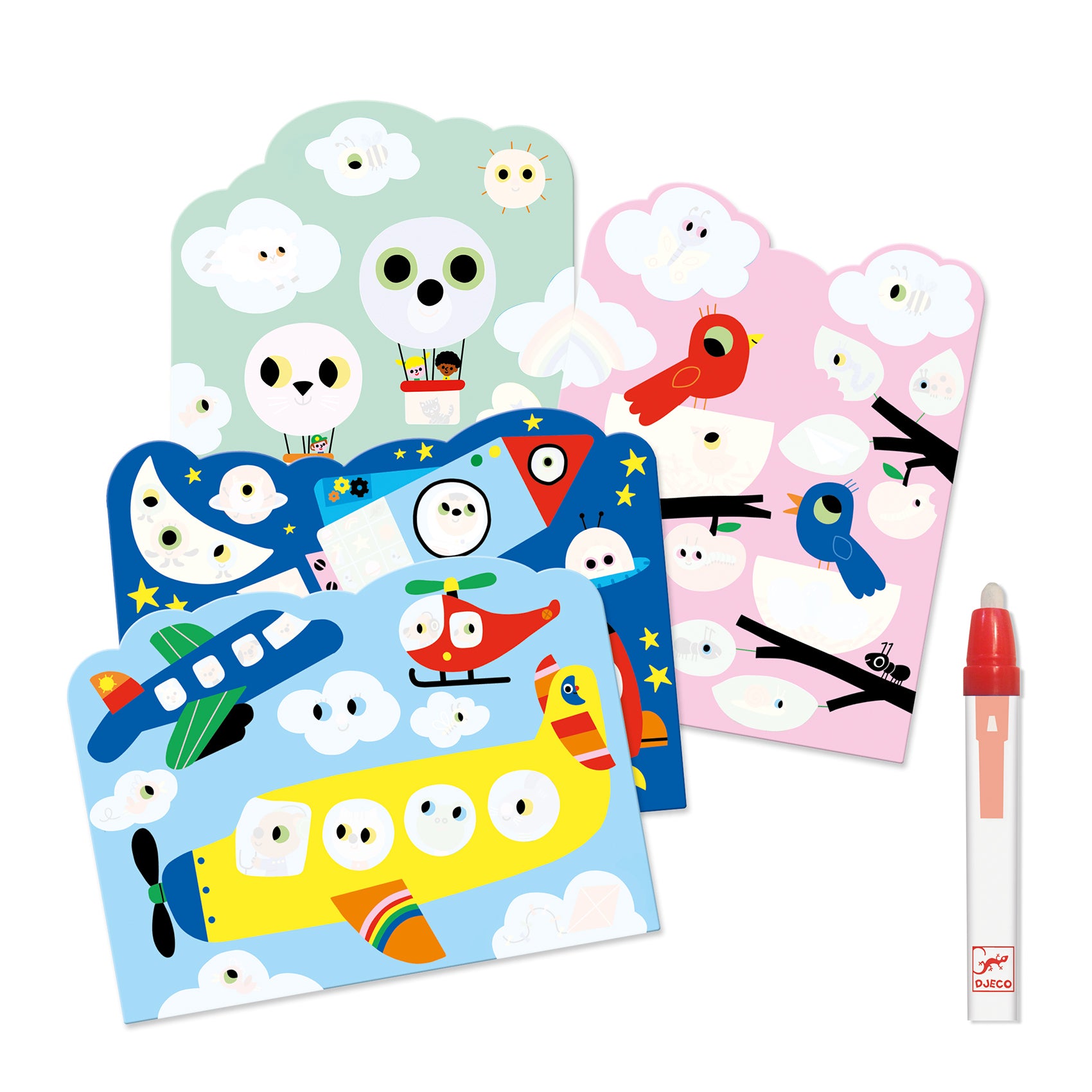 Djeco Djeco - Magic Colouring - Hidden in the Sky - Pearls & Swines