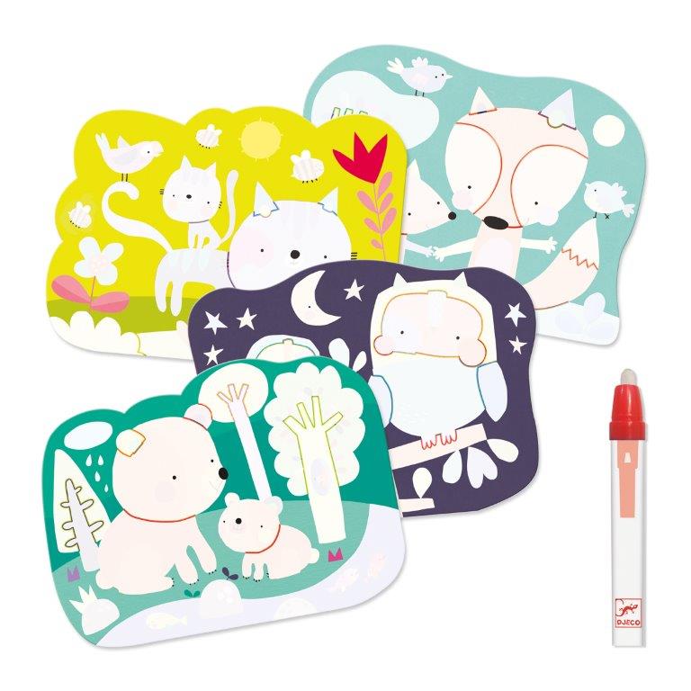 Djeco Djeco - Magic Colouring - Hidden in the Woods - Pearls & Swines