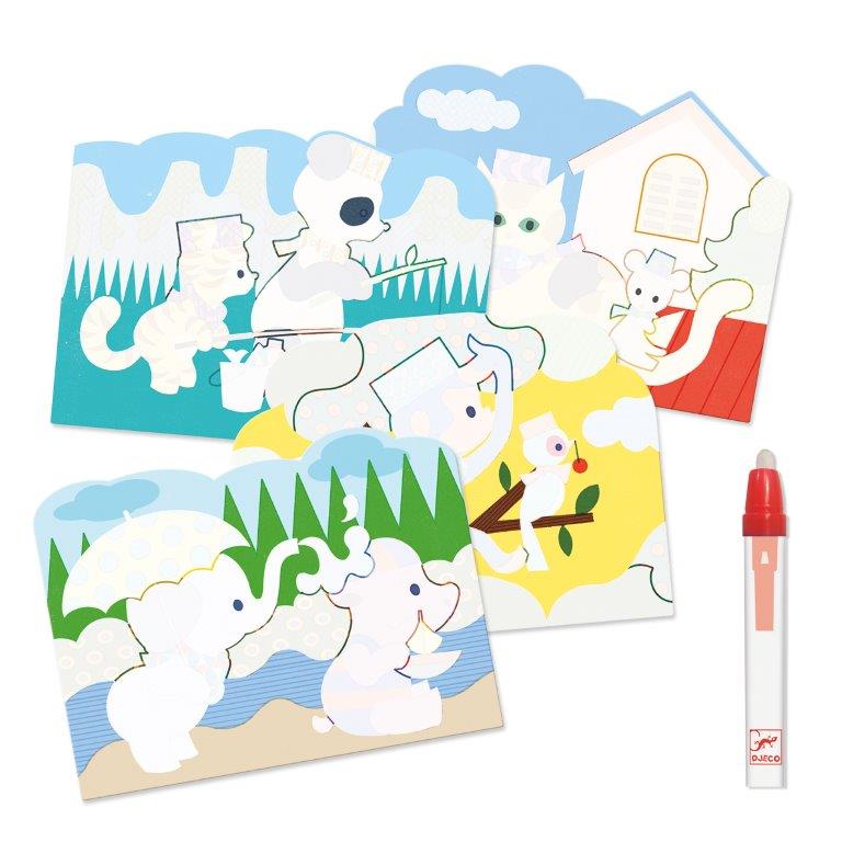 Djeco Djeco - Magic Colouring - Hidden Outside - Pearls & Swines