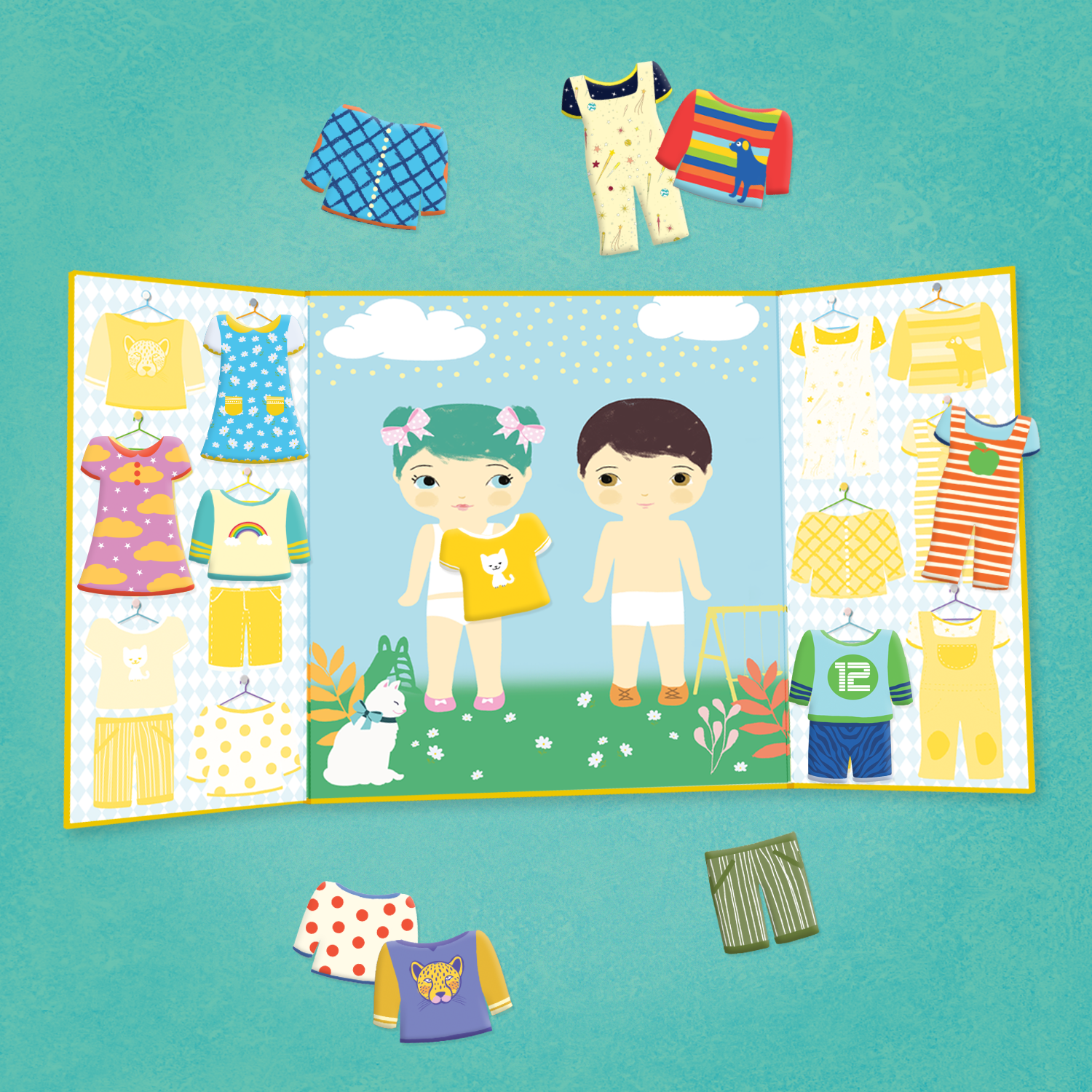 Djeco Djeco - Create with Stickers - Clothes - Pearls & Swines