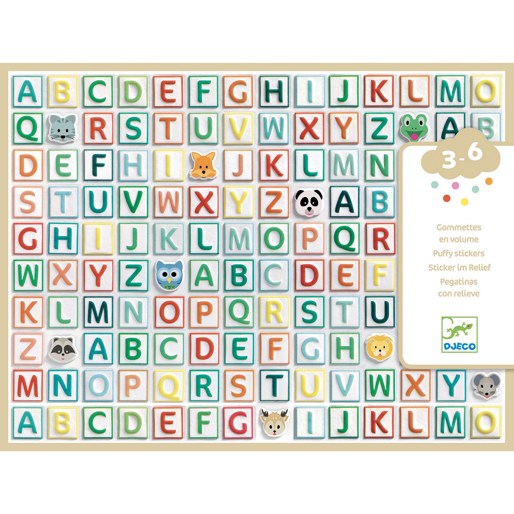 Djeco Djeco Puffy Stickers - Alphabet - Pearls & Swines