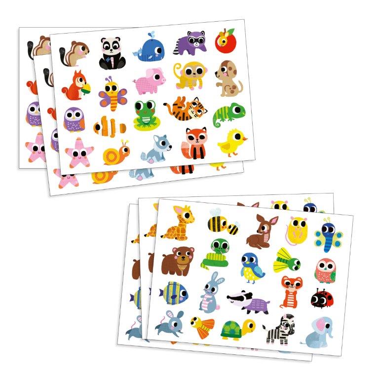 Djeco Djeco - Big Stickers - Baby Animals - Pearls & Swines