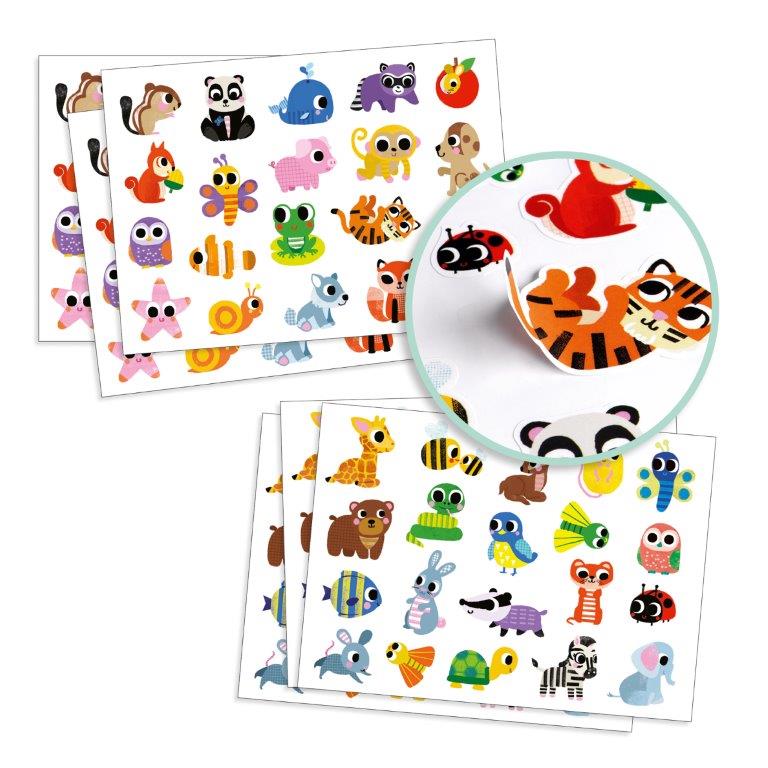 Djeco Djeco - Big Stickers - Baby Animals - Pearls & Swines