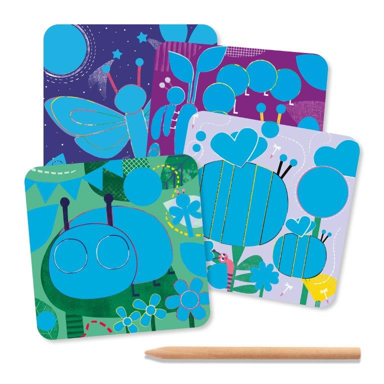 Djeco Djeco Scratch Cards - Bugs - Pearls & Swines