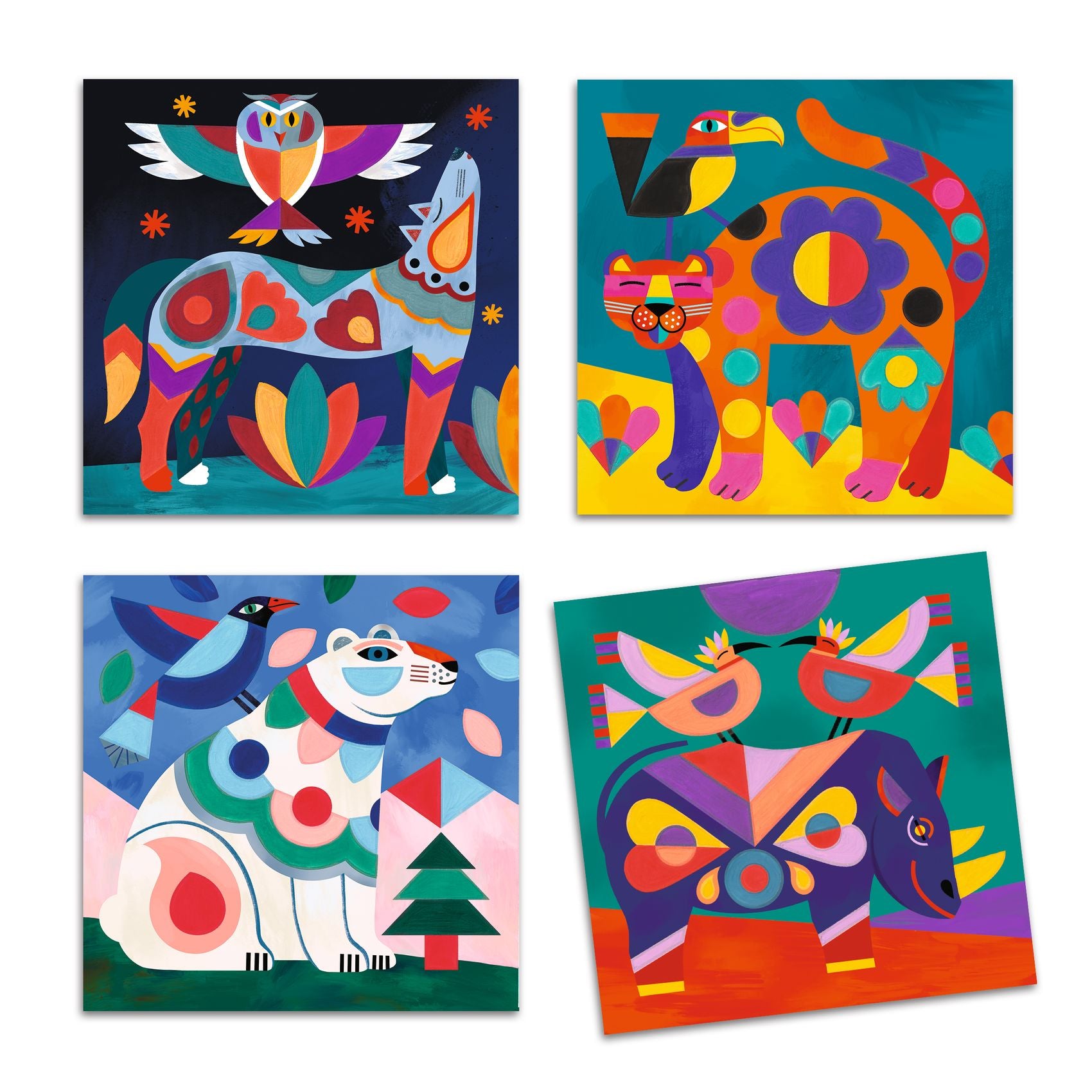 Djeco Djeco Cards to Paint - Fanciful Bestiary - Pearls & Swines