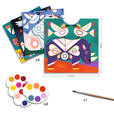 Djeco Djeco Cards to Paint - Fanciful Bestiary - Pearls & Swines