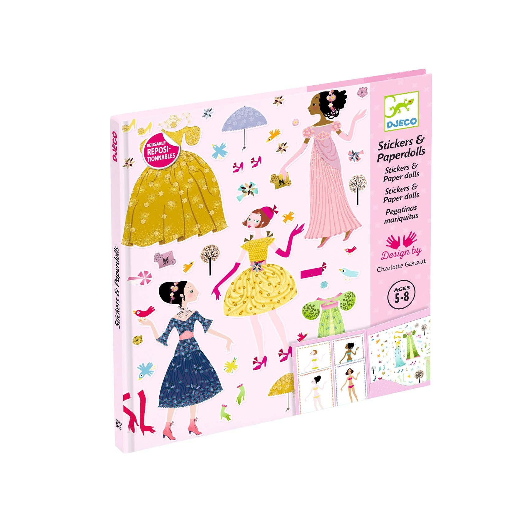 Djeco Djeco - Stickers and Paper Dolls - Dresses Through the Seasons - Pearls & Swines