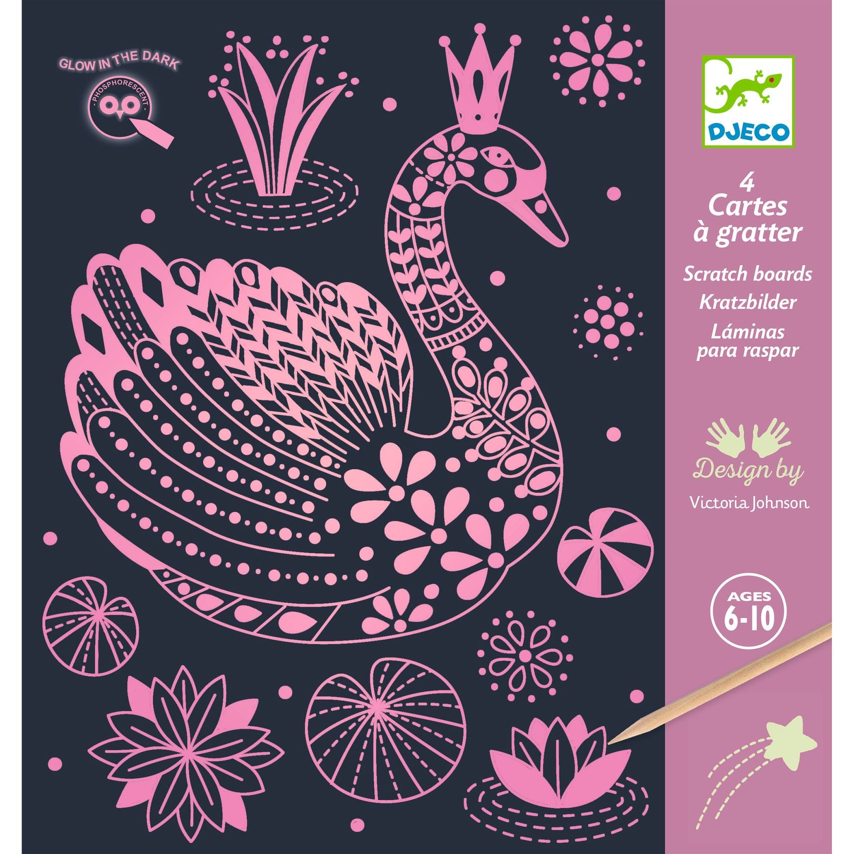 Djeco Djeco Glow in the Dark Scratch Cards - Wonderful World - Pearls & Swines