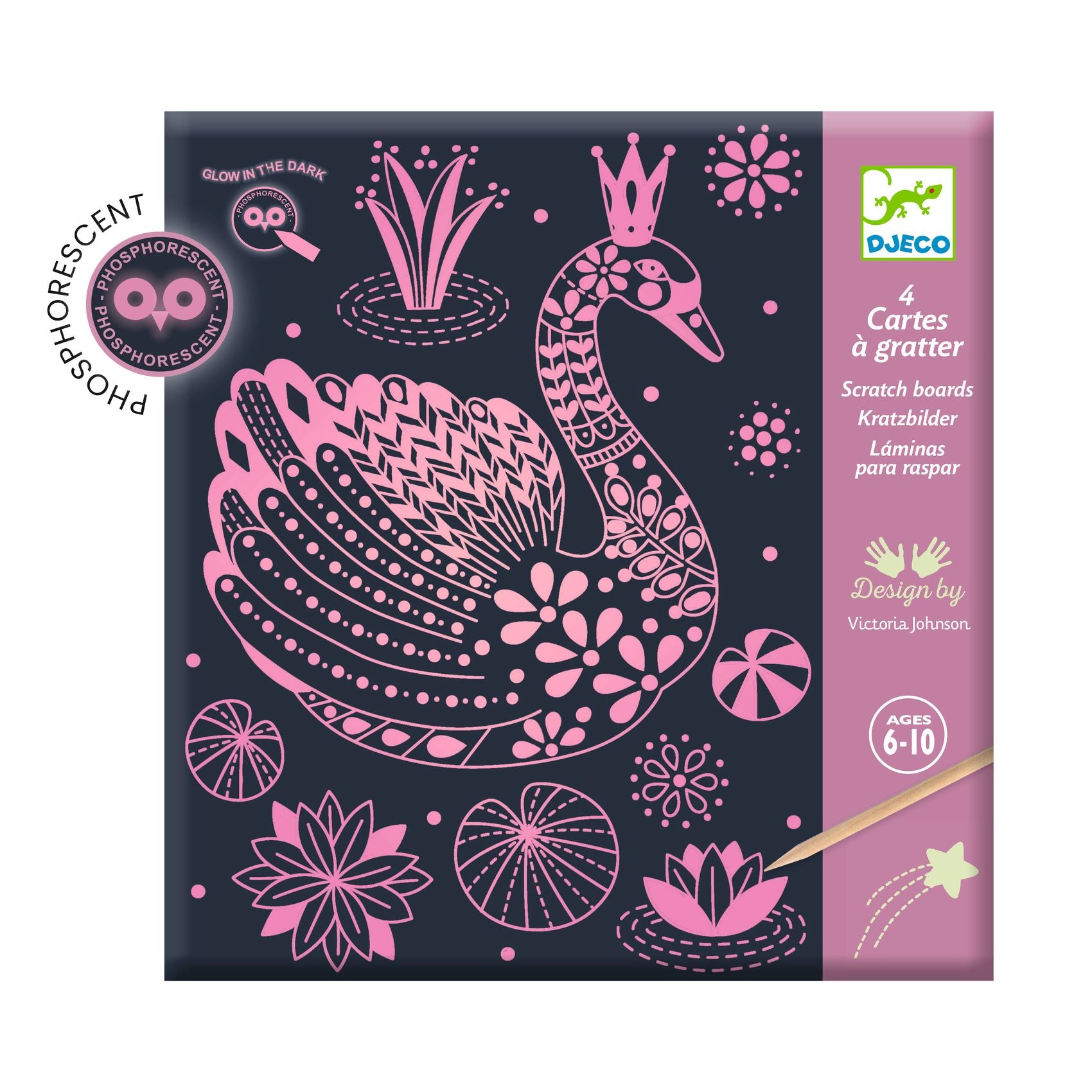 Djeco Djeco Glow in the Dark Scratch Cards - Wonderful World - Pearls & Swines