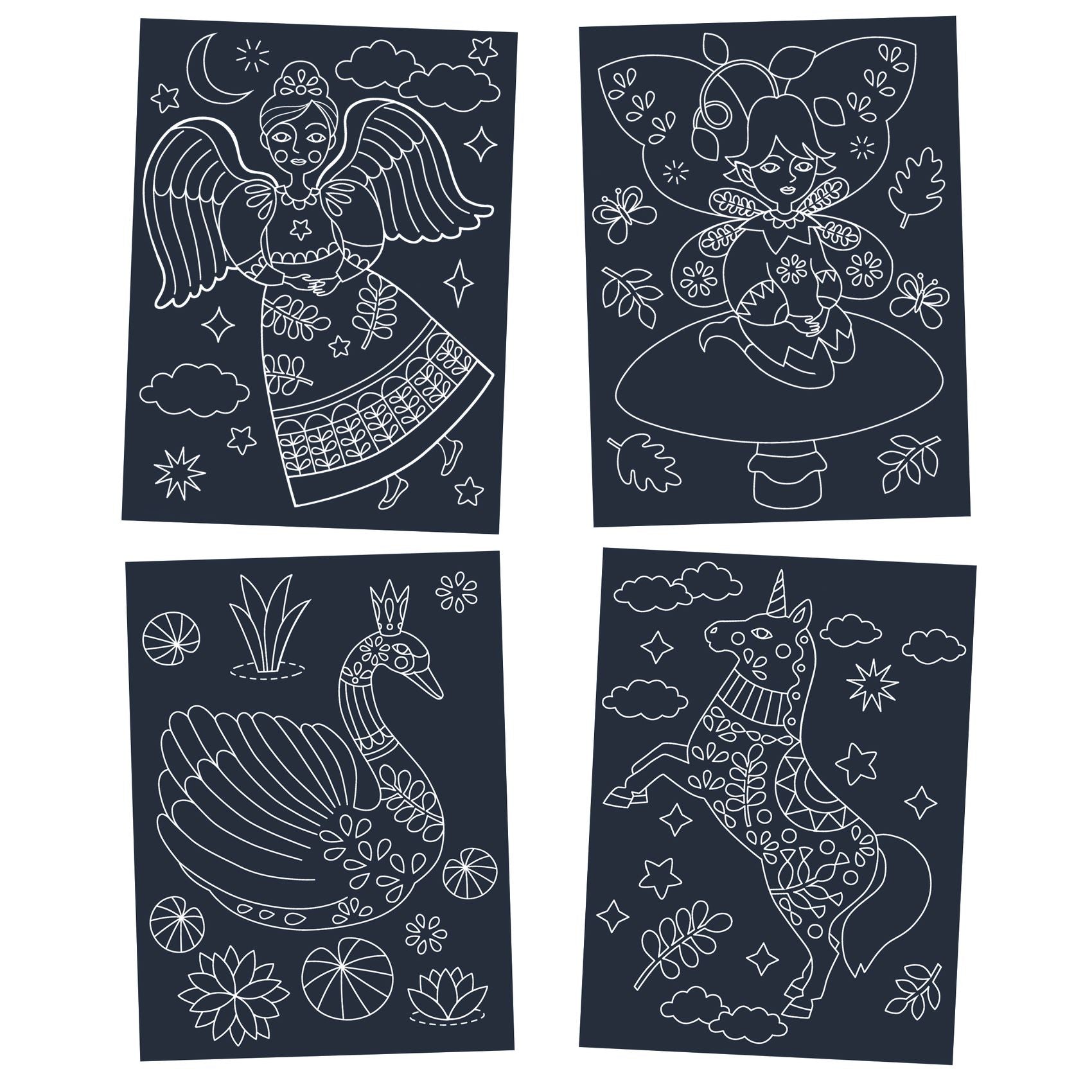 Djeco Djeco Glow in the Dark Scratch Cards - Wonderful World - Pearls & Swines