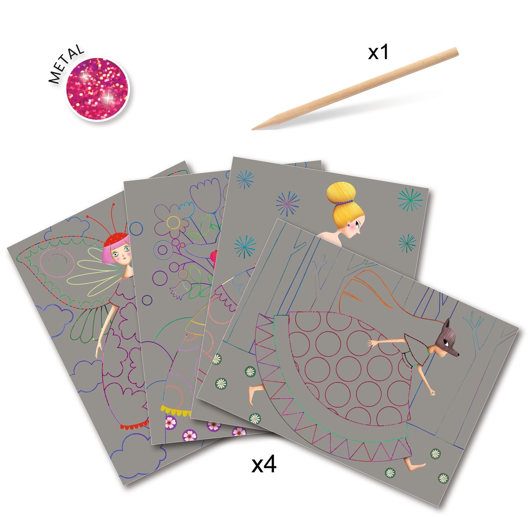 Djeco Djeco Scratch Cards - The Beauties' Ball - Pearls & Swines