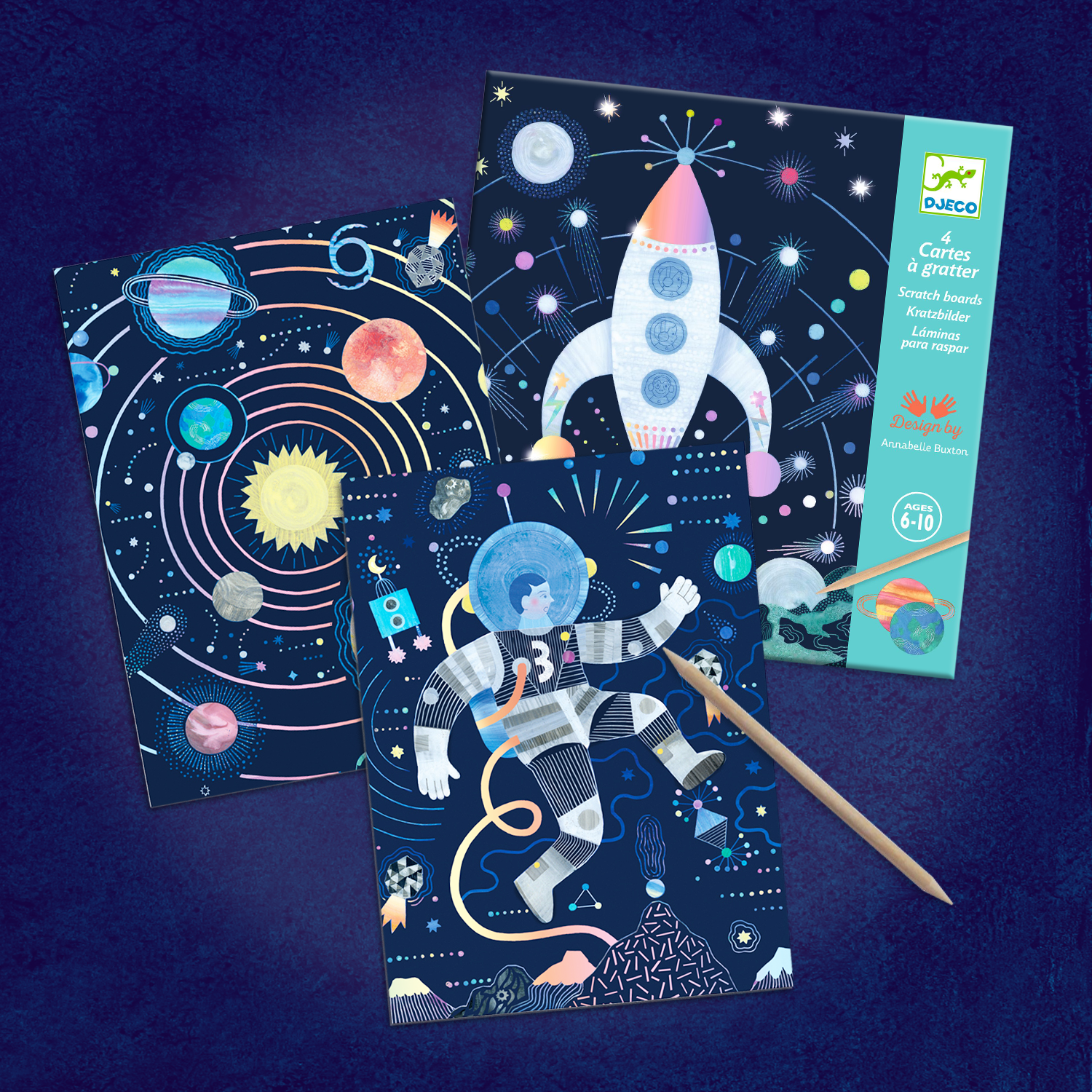 Djeco Djeco Scratch Cards -  Cosmic Mission - Pearls & Swines