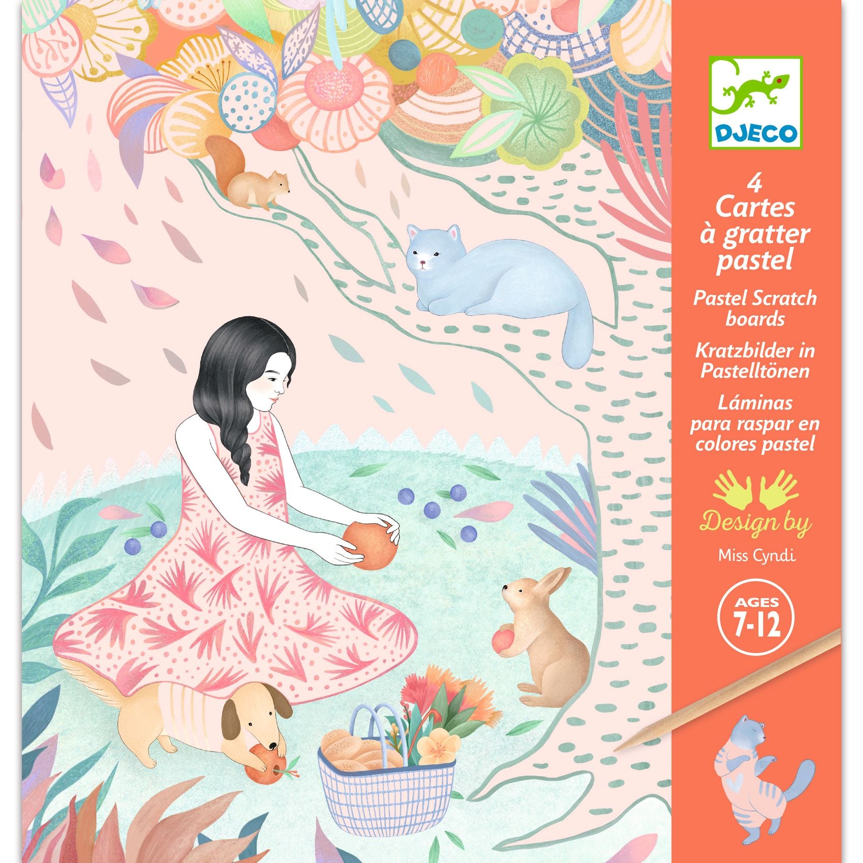 Djeco Djeco Pastel Scratch Cards - The Picnic - Pearls & Swines