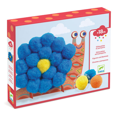 Djeco Djeco - Silhouettes and Pompons - Fluffy Animals - Pearls & Swines