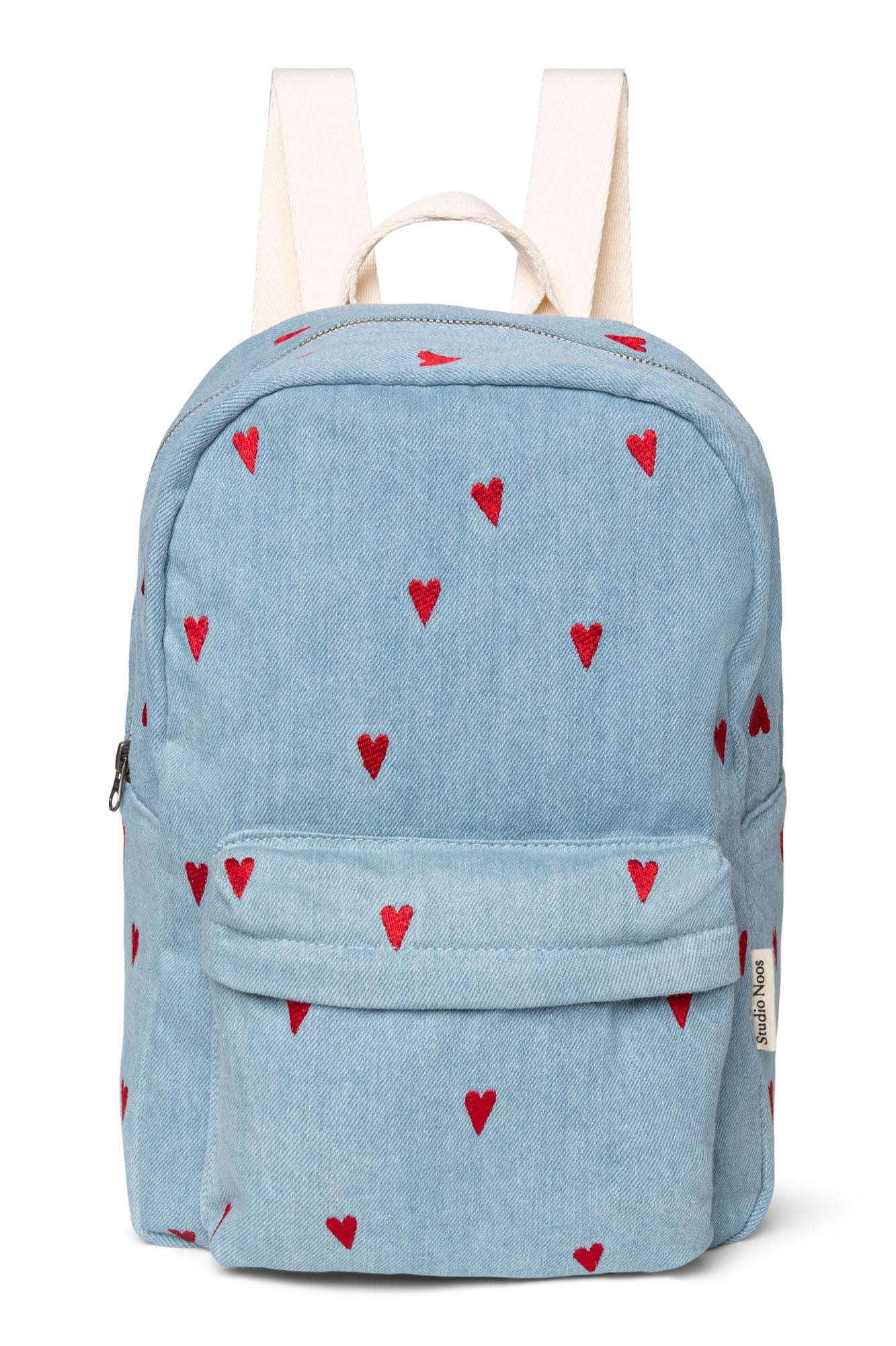 Pearls & Swines Studio Noos - Midi Backpack with Front Pocket - Denim Hearts - Pearls & Swines