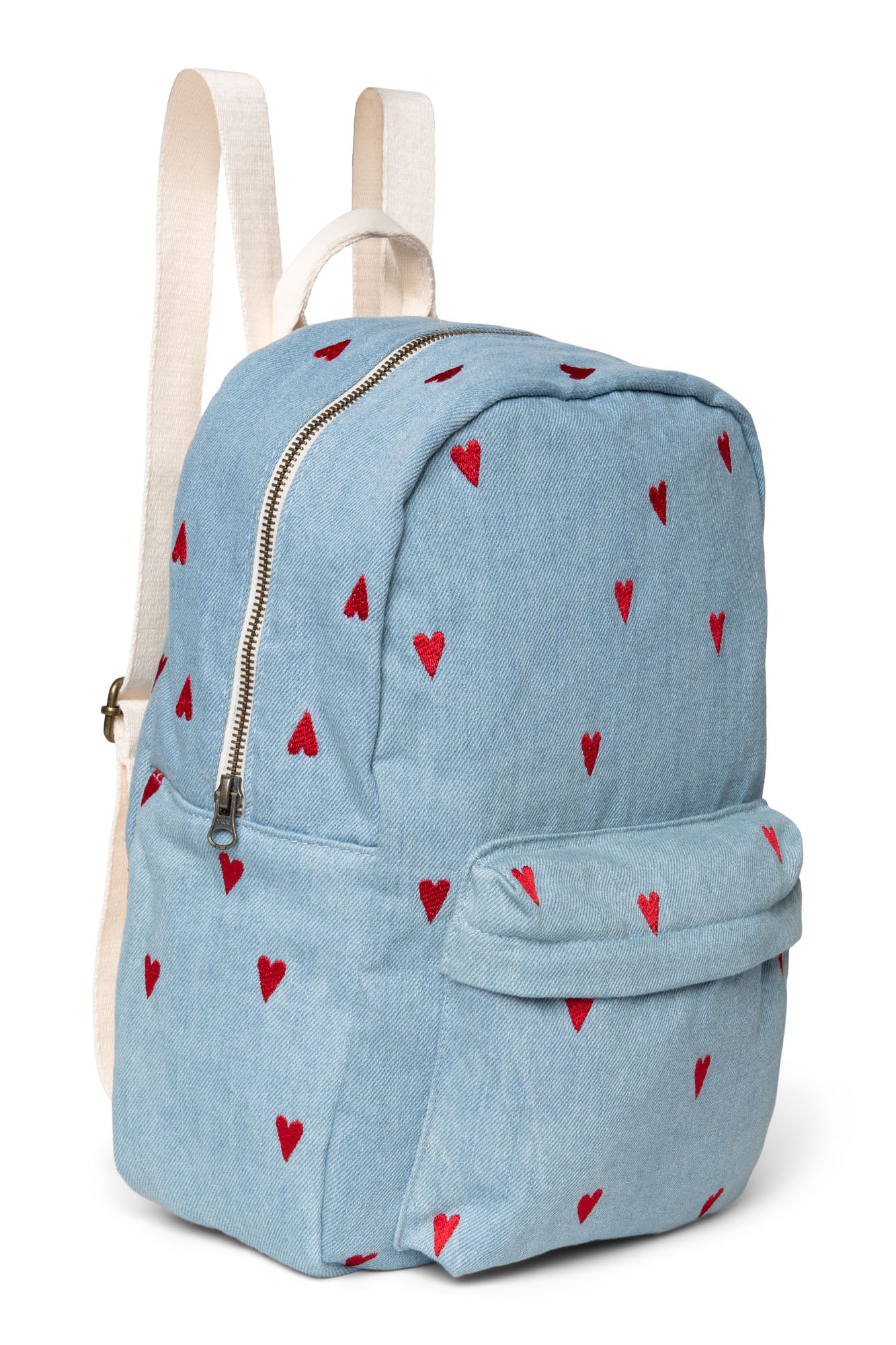 Pearls & Swines Studio Noos - Midi Backpack with Front Pocket - Denim Hearts - Pearls & Swines