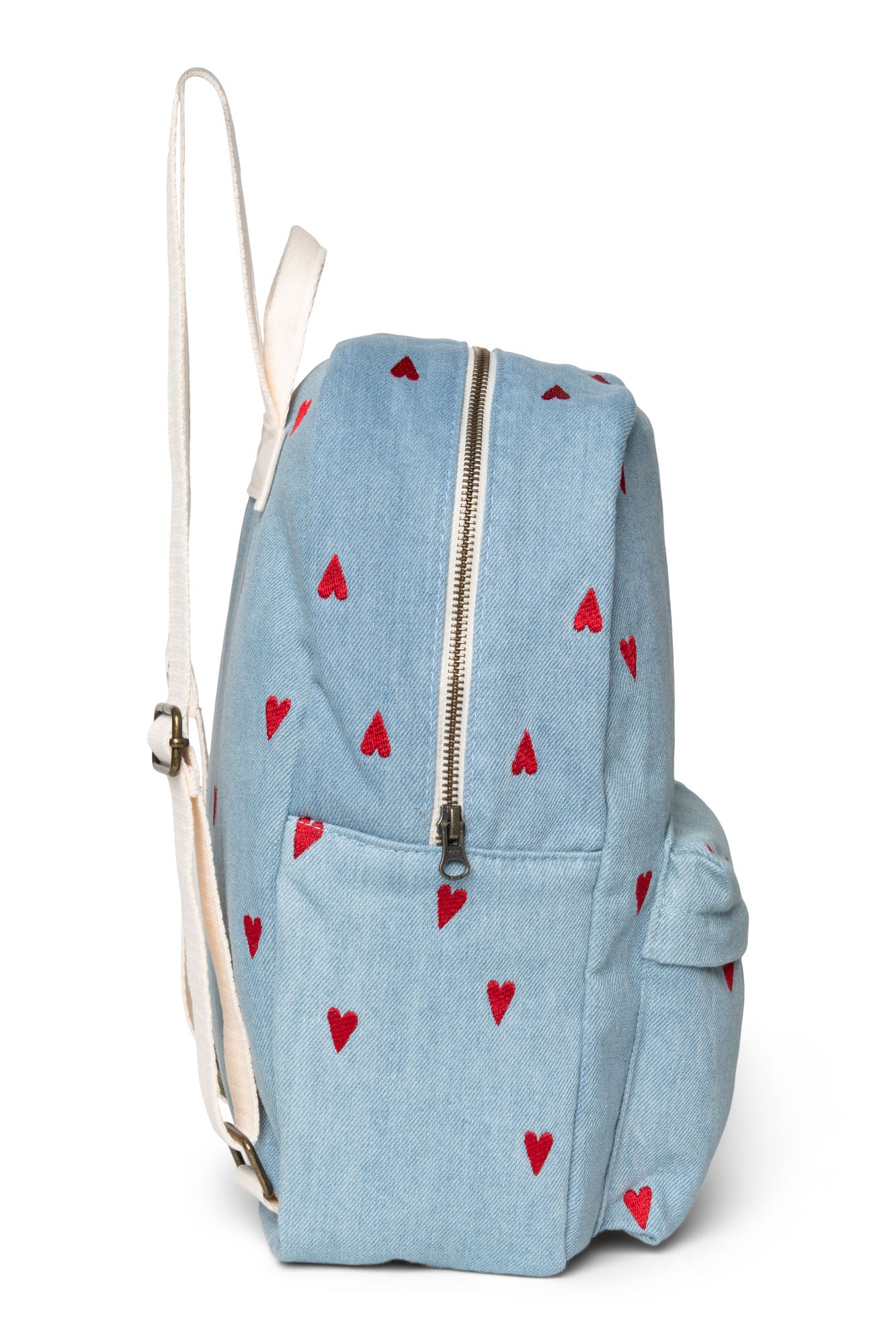 Pearls & Swines Studio Noos - Midi Backpack with Front Pocket - Denim Hearts - Pearls & Swines