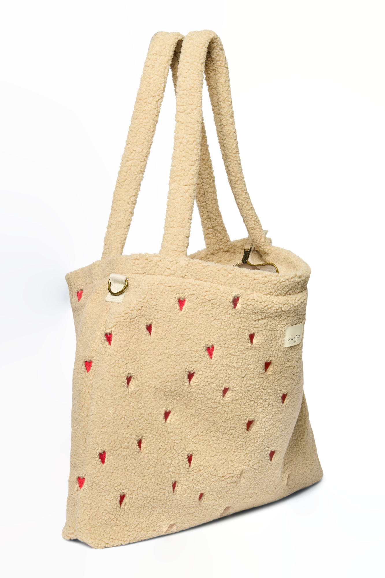 Pearls & Swines Studio Noos - Teddy Diaperbag - Ecru Hearts - Pearls & Swines