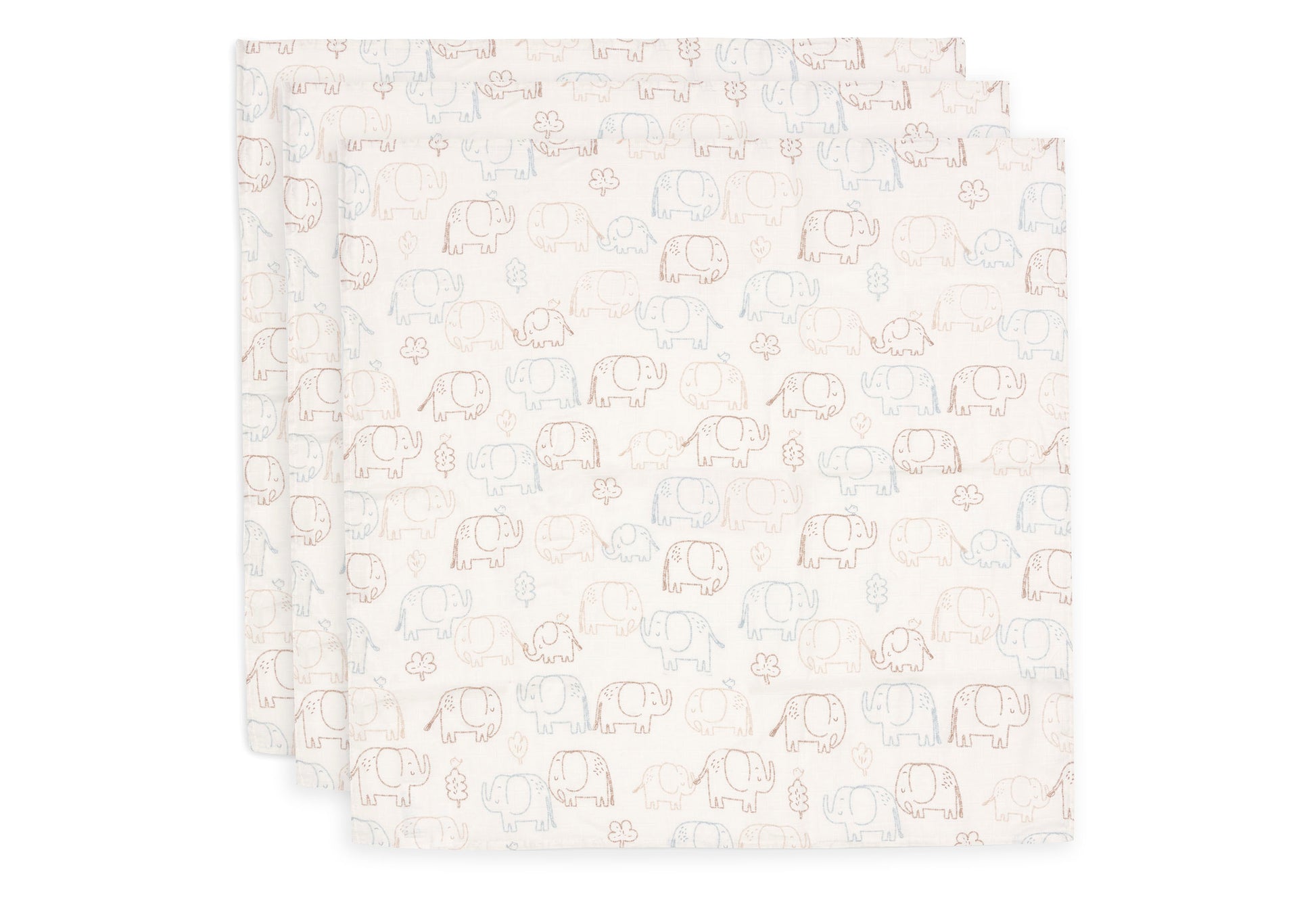 Jollein Jollein - Cloth Muslin - Elephant Tales - 3 Pack - Pearls & Swines