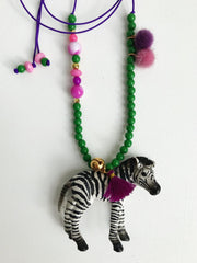 Bymelo Bymelo - Necklace - Animal Zebra Zizi - Pearls & Swines