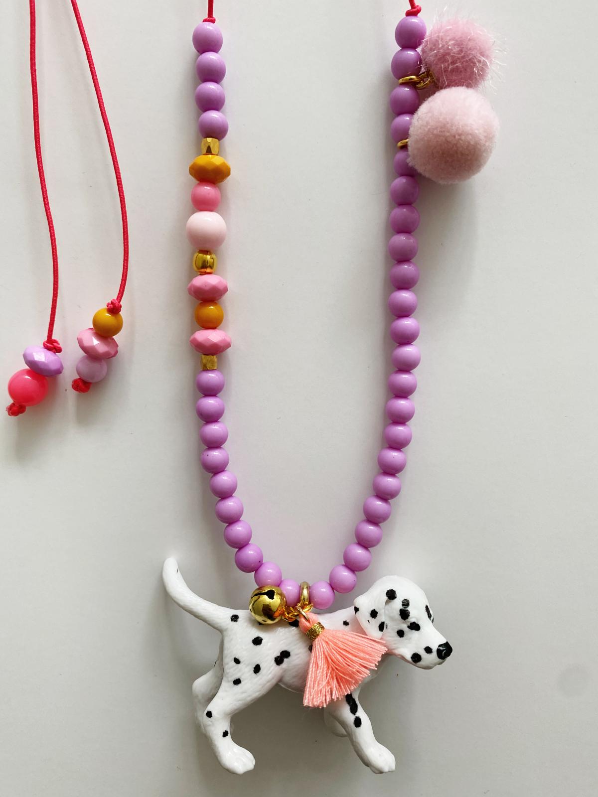 Bymelo Bymelo Animal Necklace - Dog Hollie - Pearls & Swines