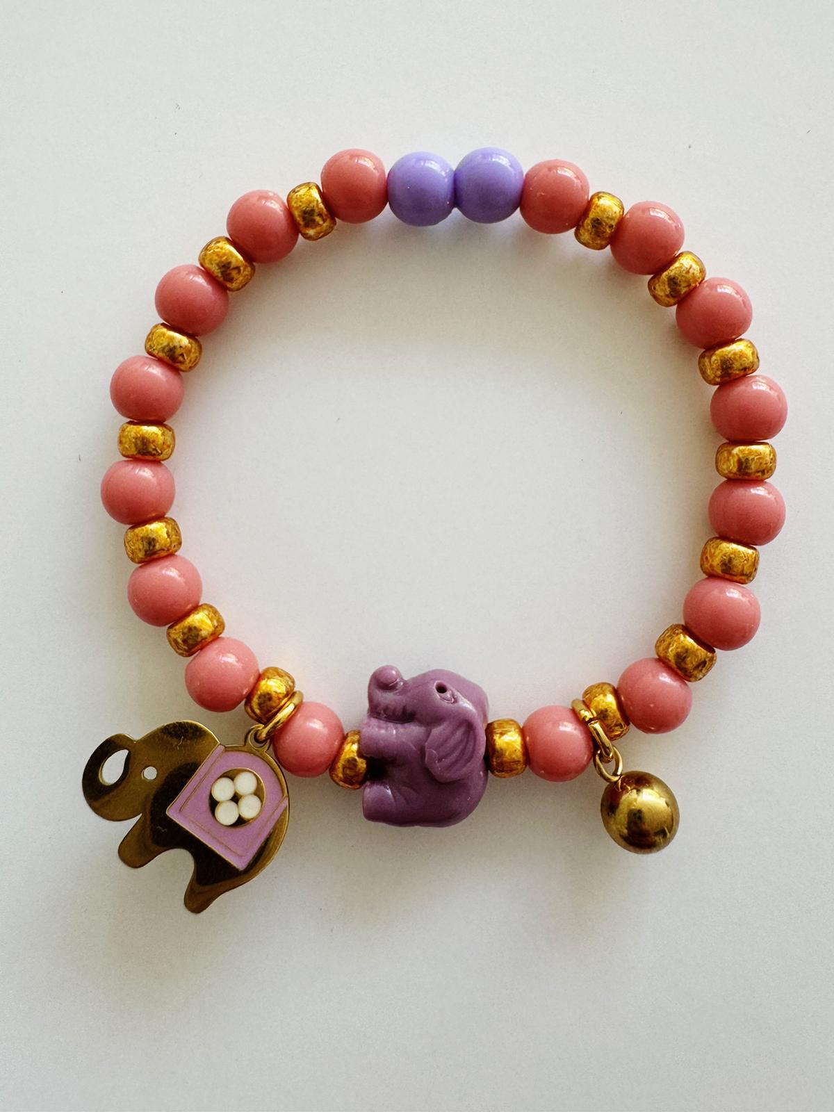 Bymelo Bymelo Bracelet - Elephant/Purple - Pearls & Swines