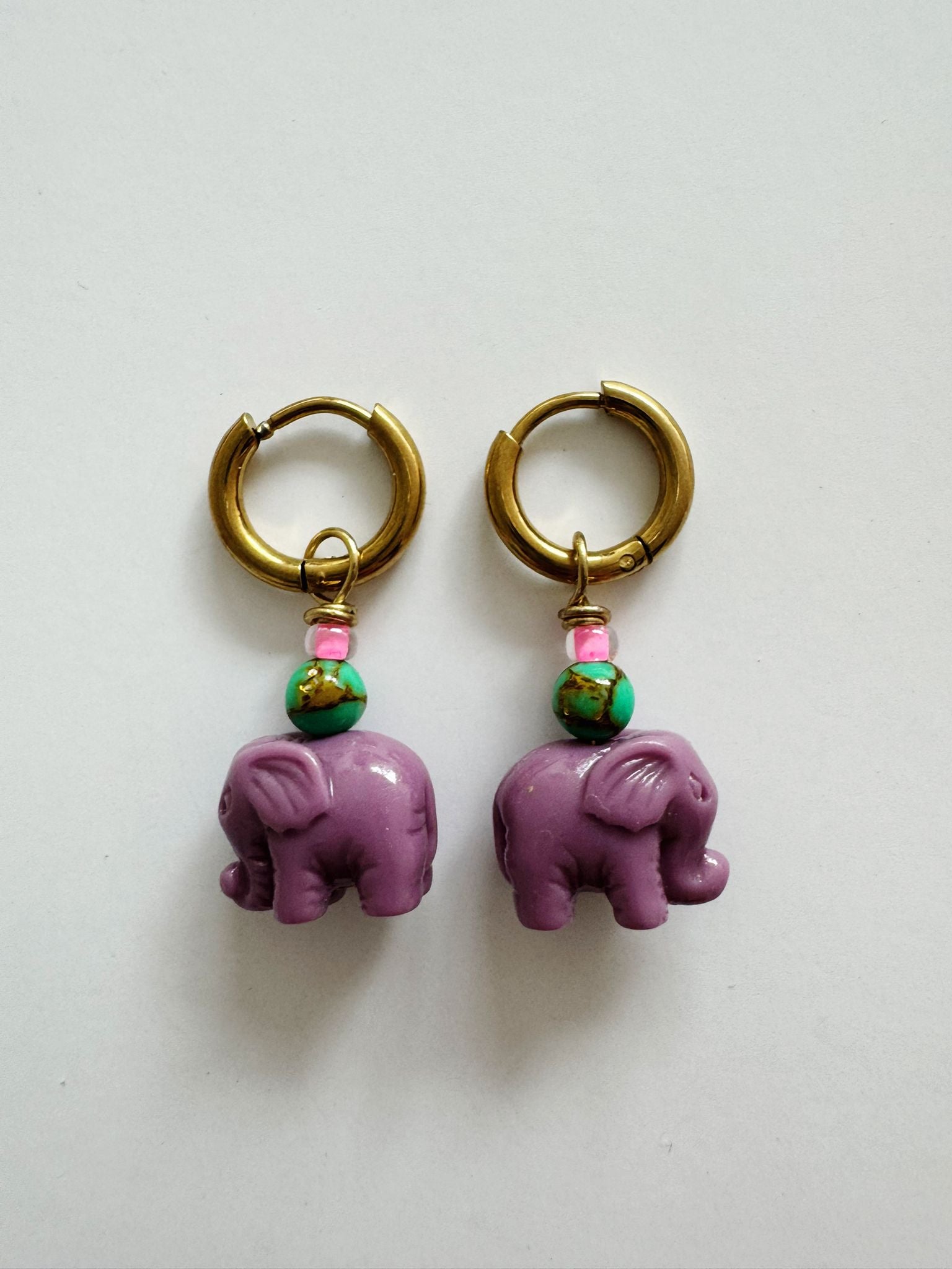 Bymelo Bymelo - Earrings - Purple Elephant - Pearls & Swines