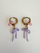 Bymelo Bymelo - Earrings - Purple Bow - Pearls & Swines