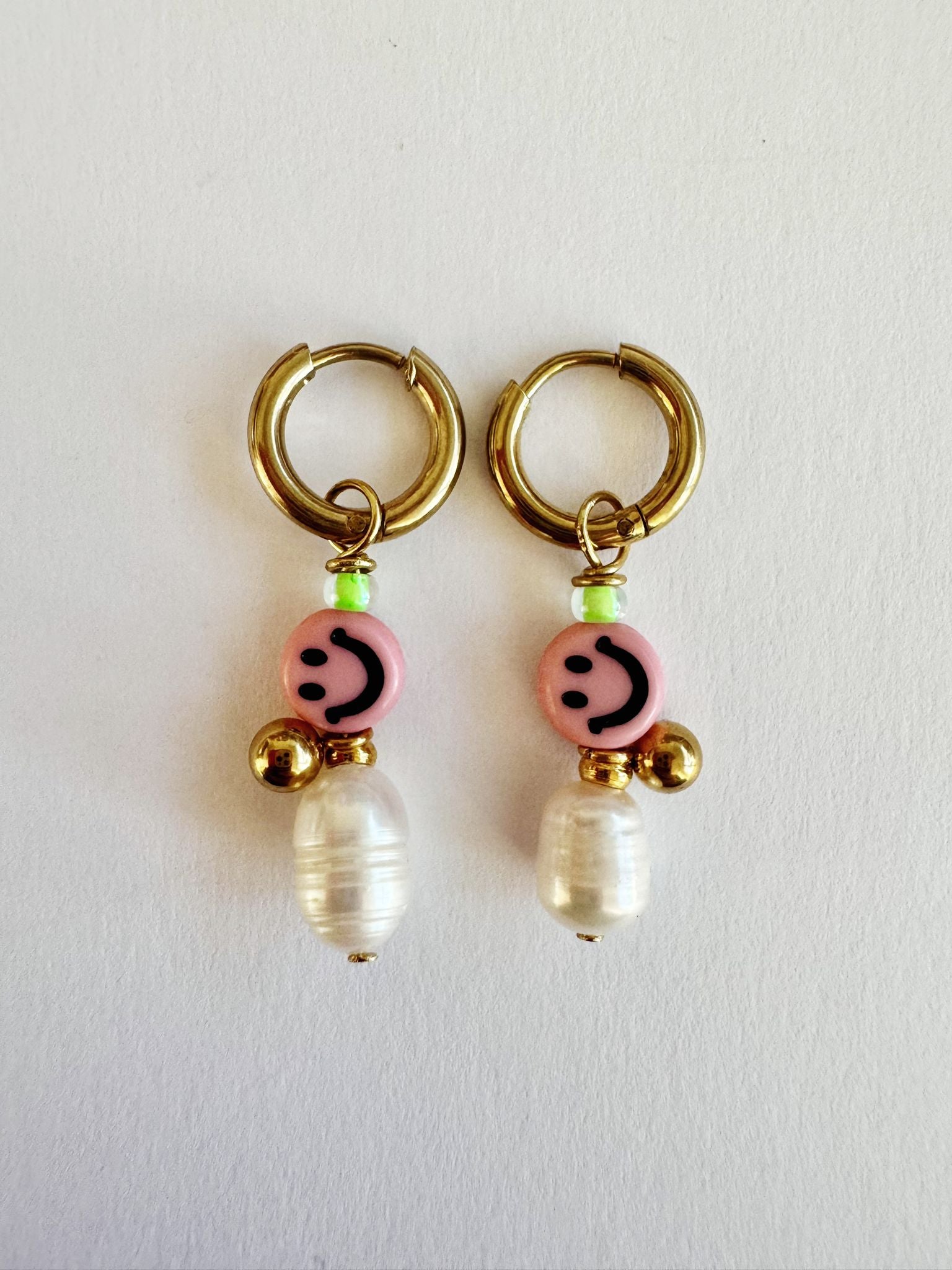 Bymelo Bymelo - Earrings - Smiley/Pearl - Pearls & Swines