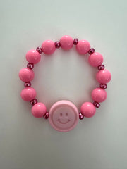 Bymelo Bymelo - Bracelet - Smiley Pink - Pearls & Swines