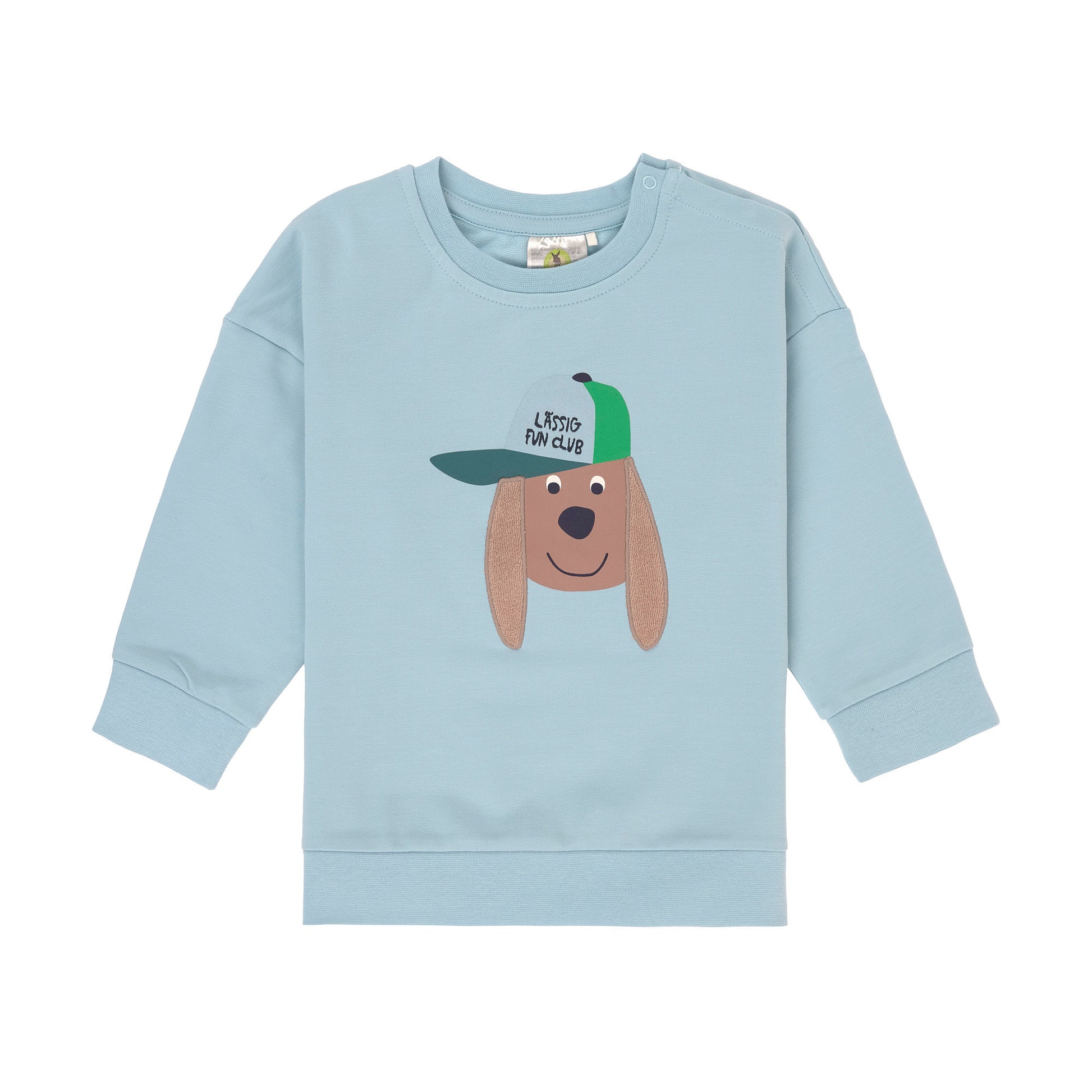 Lässig Lässig - Kids Sweater GOTS - Dog Pale Blue - Pearls & Swines