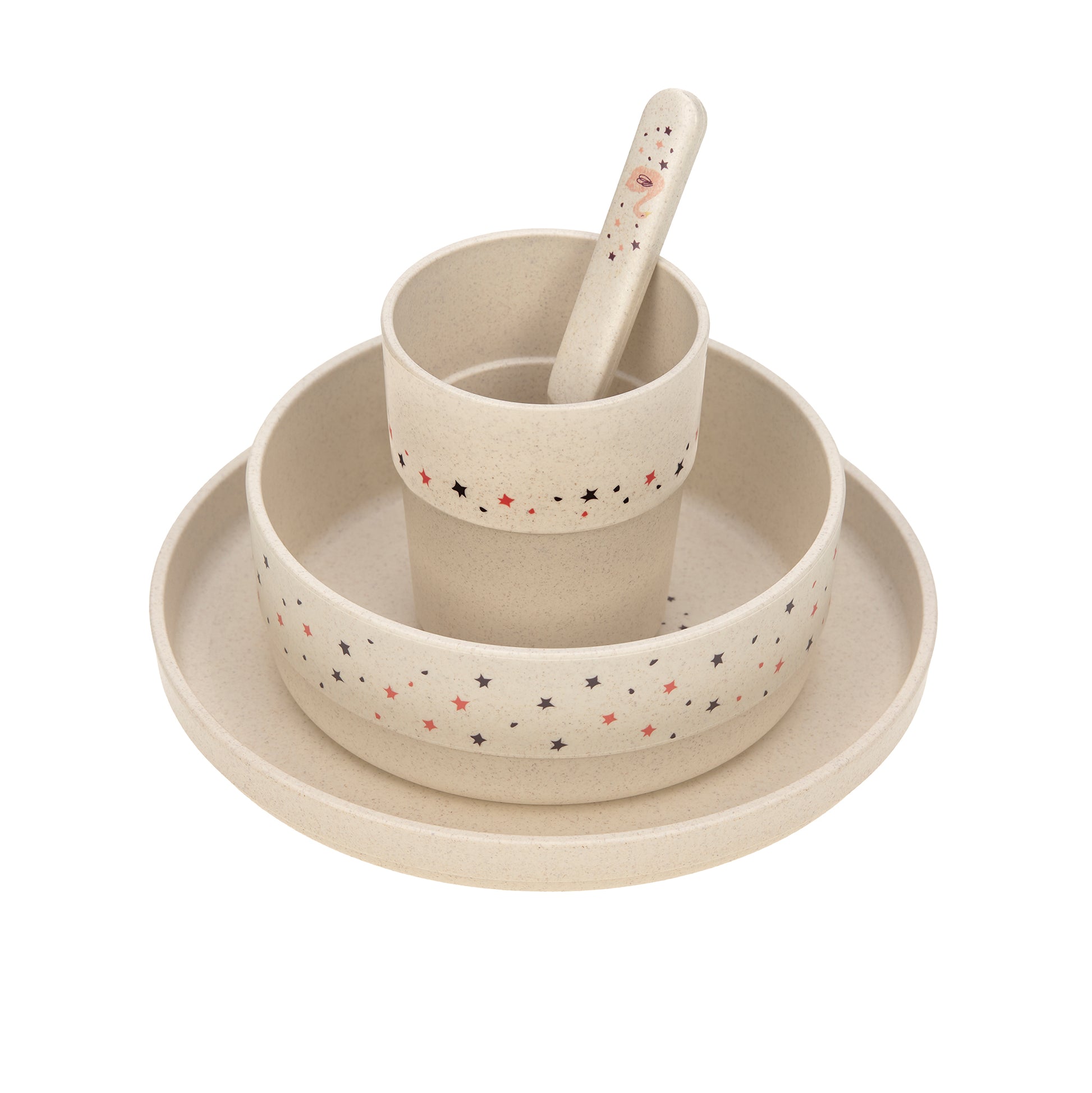 Lässig Lässig - Dish Set PP/Cellulose 4 pcs - Little Water Swan - Pearls & Swines