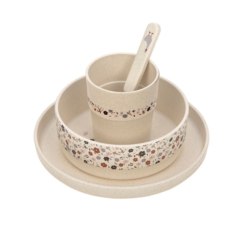 Lässig Lässig - Dish Set PP/Cellulose 4 pcs - Tiny Farmer Sheep/Goose - Pearls & Swines