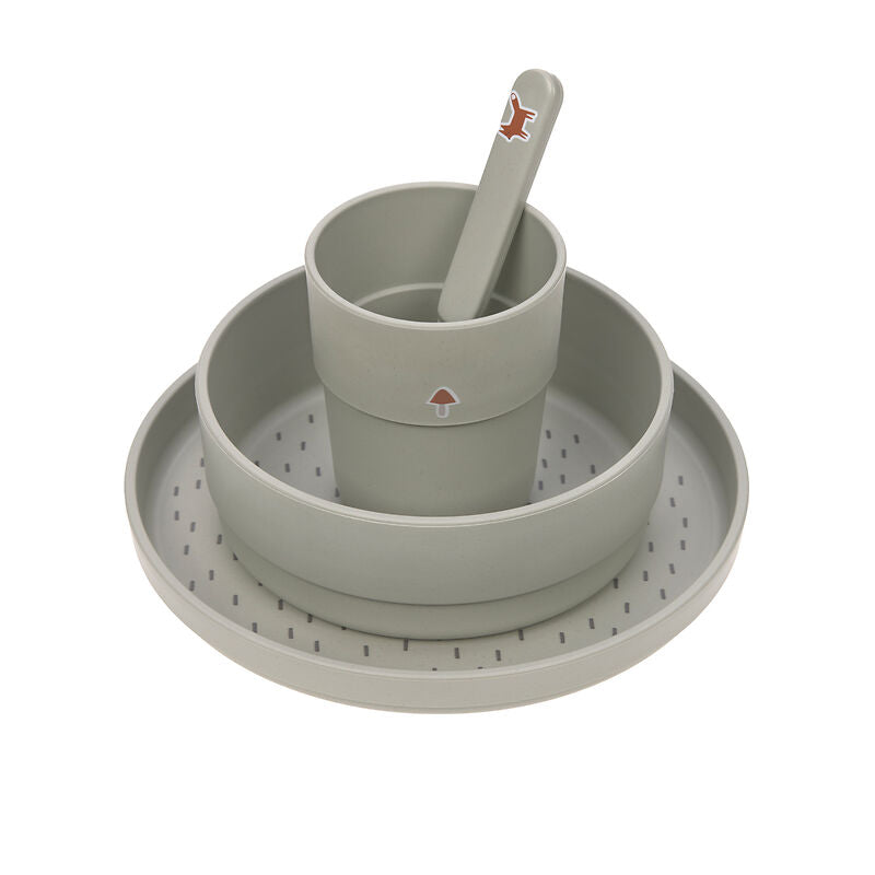 Lässig Lässig - Dish Set PP/Cellulose 4 pcs - Little Forest Fox - Pearls & Swines