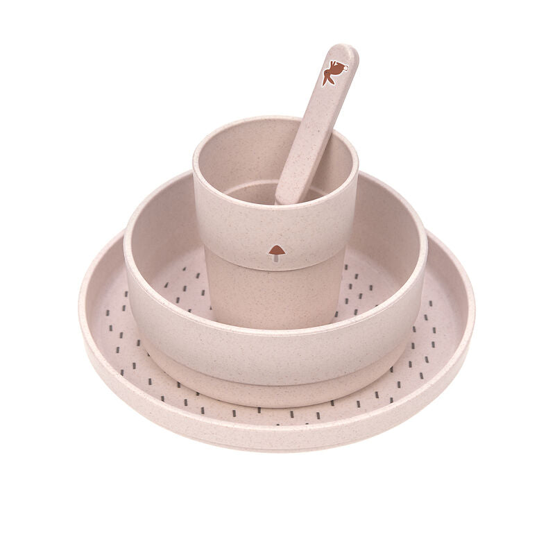 Lässig Lässig - Dish Set PP/Cellulose 4 pcs - Little Forest Rabbit - Pearls & Swines