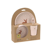 Lässig Lässig - Dish Set PP/Cellulose 4 pcs - Little Forest Rabbit - Pearls & Swines