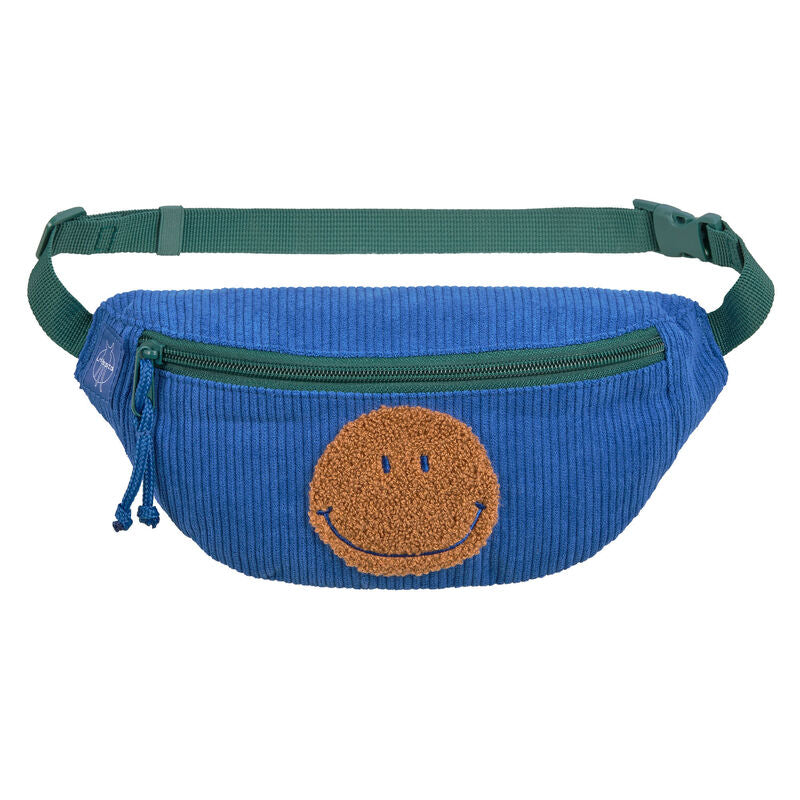 Lässig Lässig Mini Bum Bag Cord - Little Gang, Smile Blue - Pearls & Swines