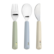 Lässig Lässig - Cutlery cillicone handle 3 pcs - Happy Fruits Lemon - Pearls & Swines