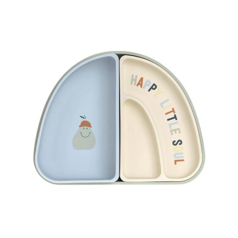 Lässig Lässig - Silicon Section Dish Set 3 pcs - Happy Fruits Lemon - Pearls & Swines