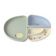Lässig Lässig - Silicon Section Dish Set 3 pcs - Happy Fruits Lemon - Pearls & Swines