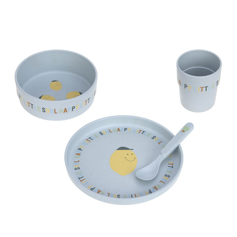 Lässig Lässig - Dish Set PP/Cellulose 4 pcs - Happy Fruits Lemon - Pearls & Swines