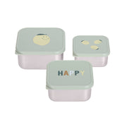 Lässig Lässig - Snackbox Stainless Steel 3 pcs - Happy Fruits Lemon - Pearls & Swines